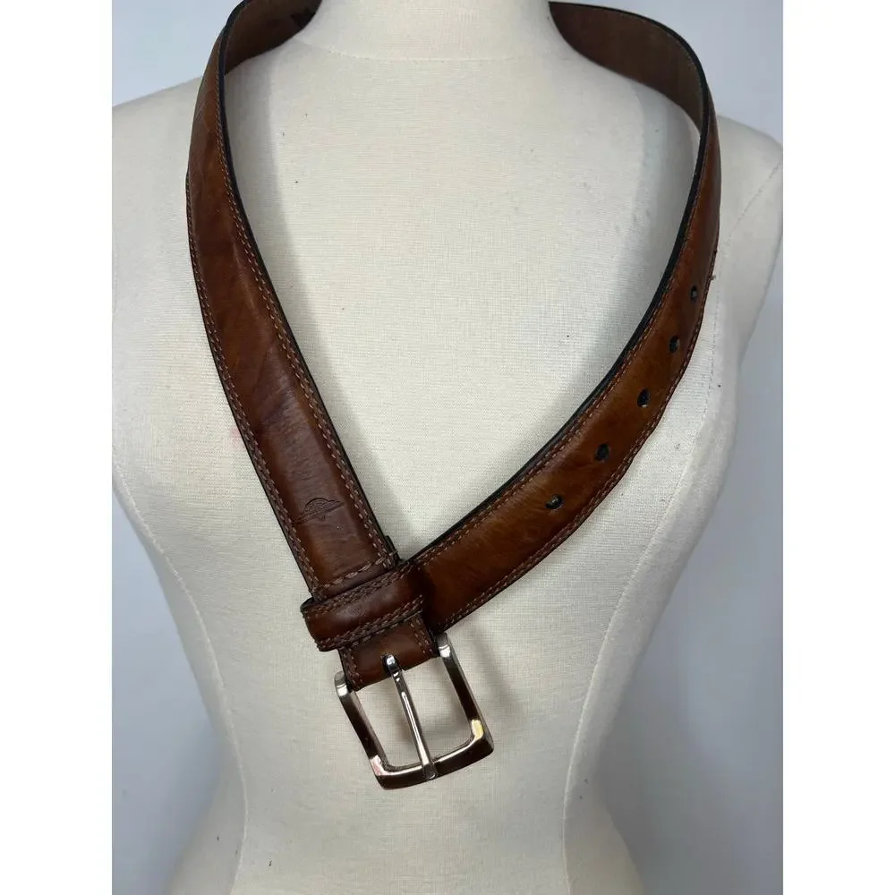 Mens Dockers Minimalist Preppy Classic Brown Leather Belt